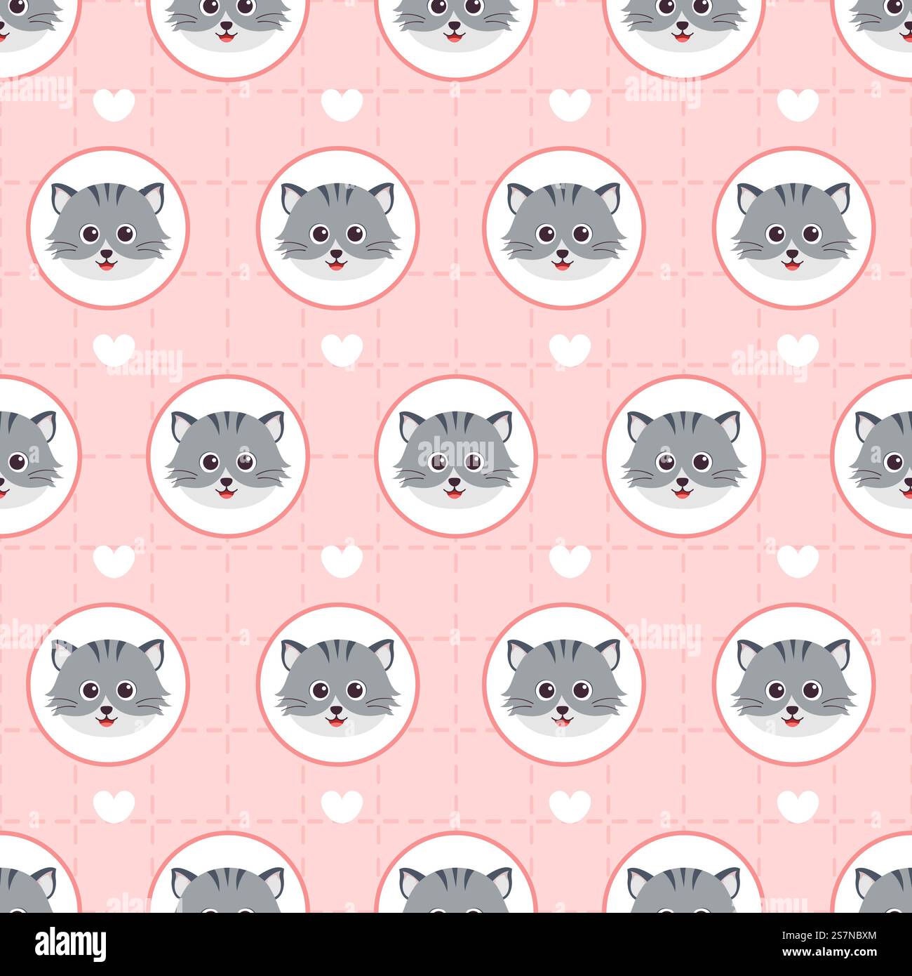 How Design Cat Cats Animals Seamless Pattern Design with Cat Element in Template Hand ...