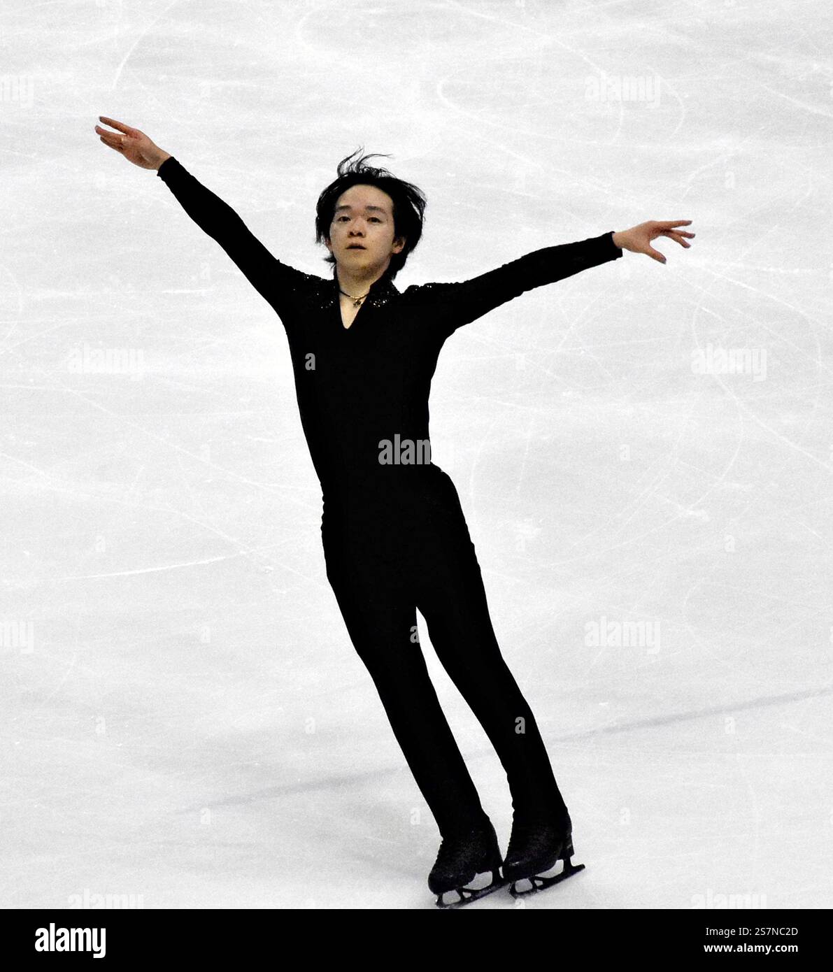 Yuma Kagiyama of Japan performs during men's singles free skating of