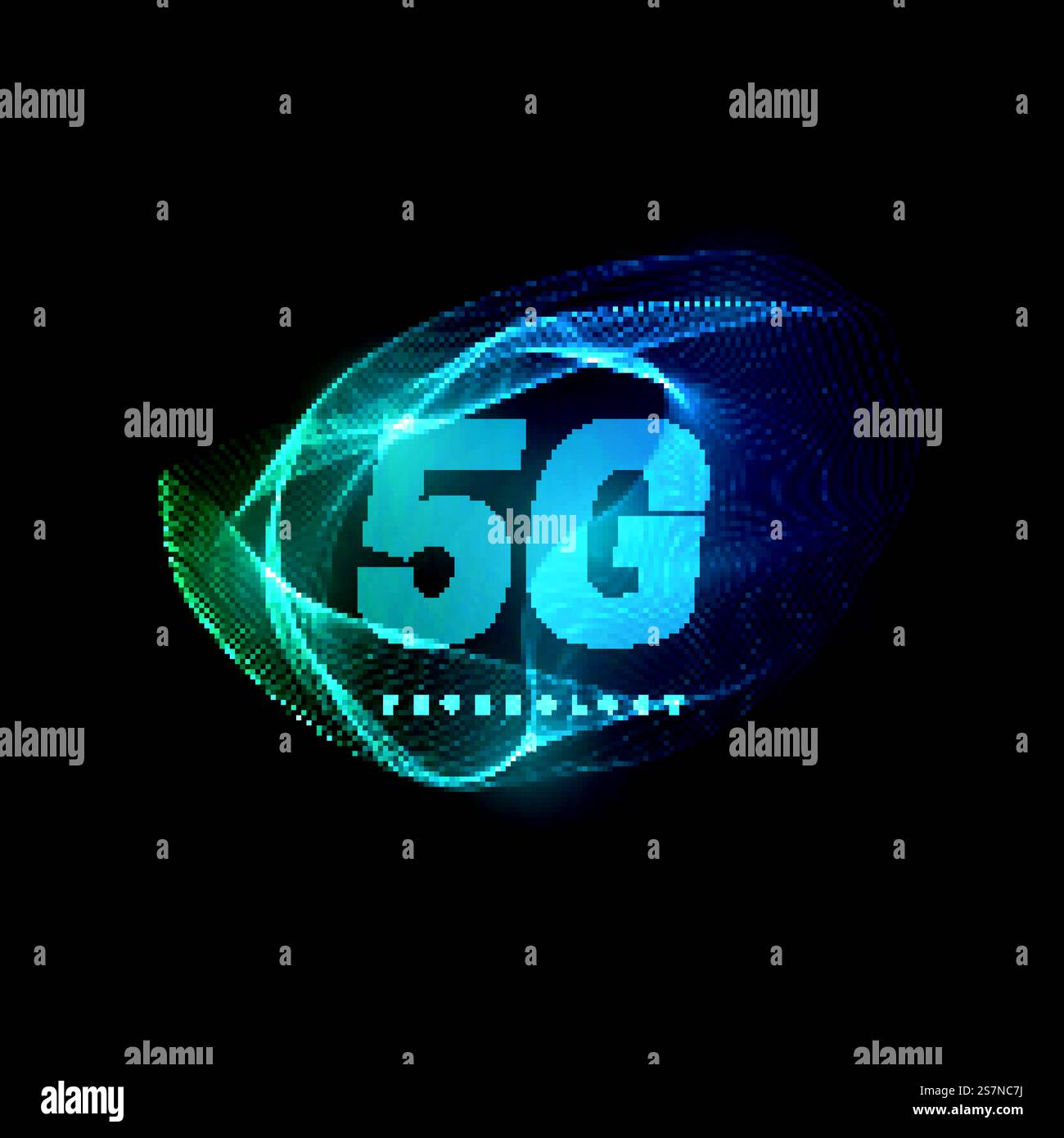 Futuristic 5g network technology neon Stock Vector Images - Alamy