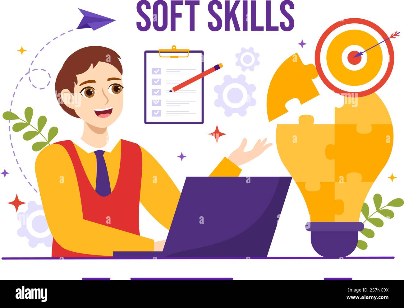 Soft Skills Vector Illustration of Office Workers Empathy ...