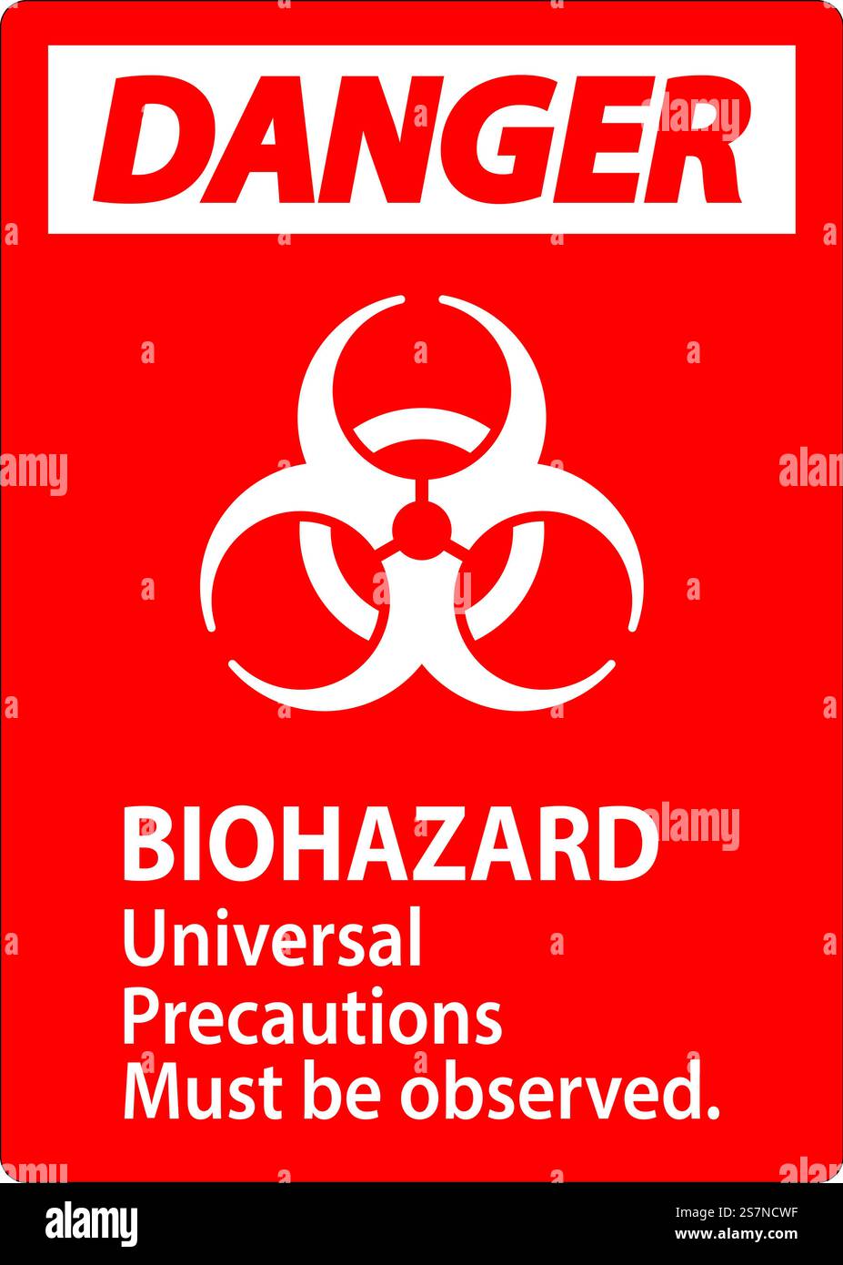 Biohazard Danger Label Biohazard Universal Precautions Must Be Observed ...