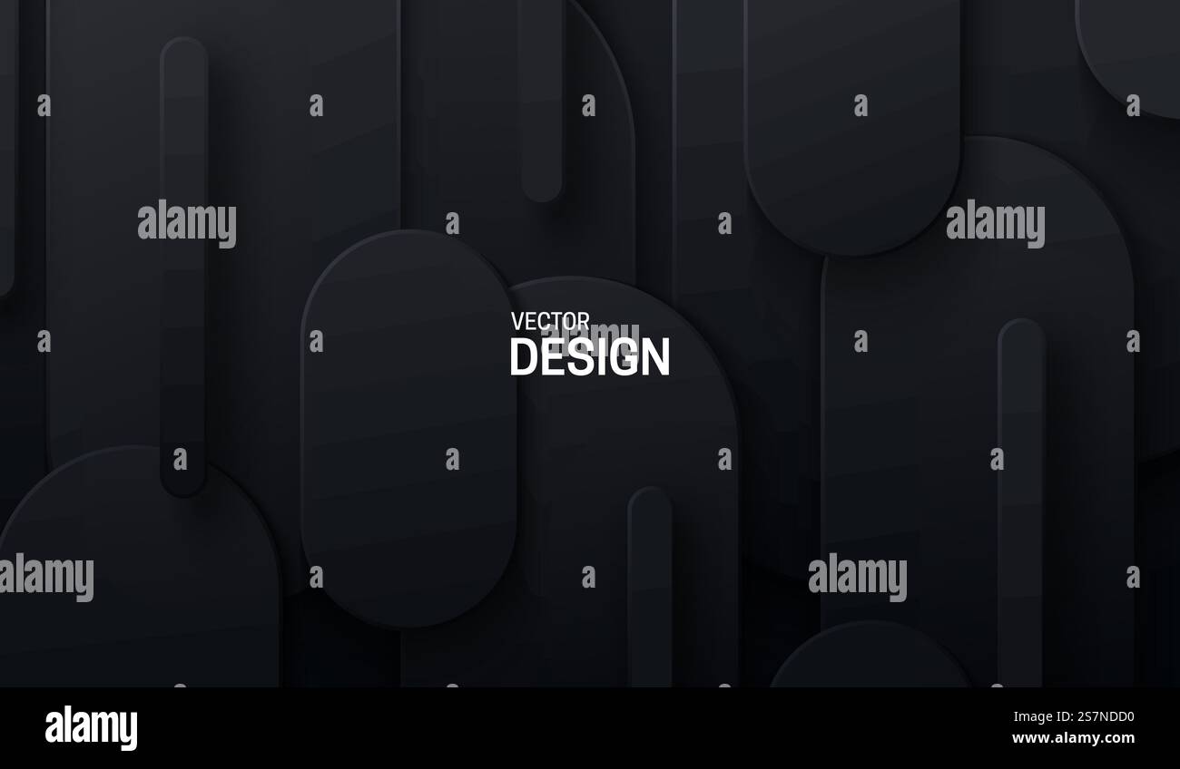 Abstract geometric background with black paper shapes Stock Vector ...