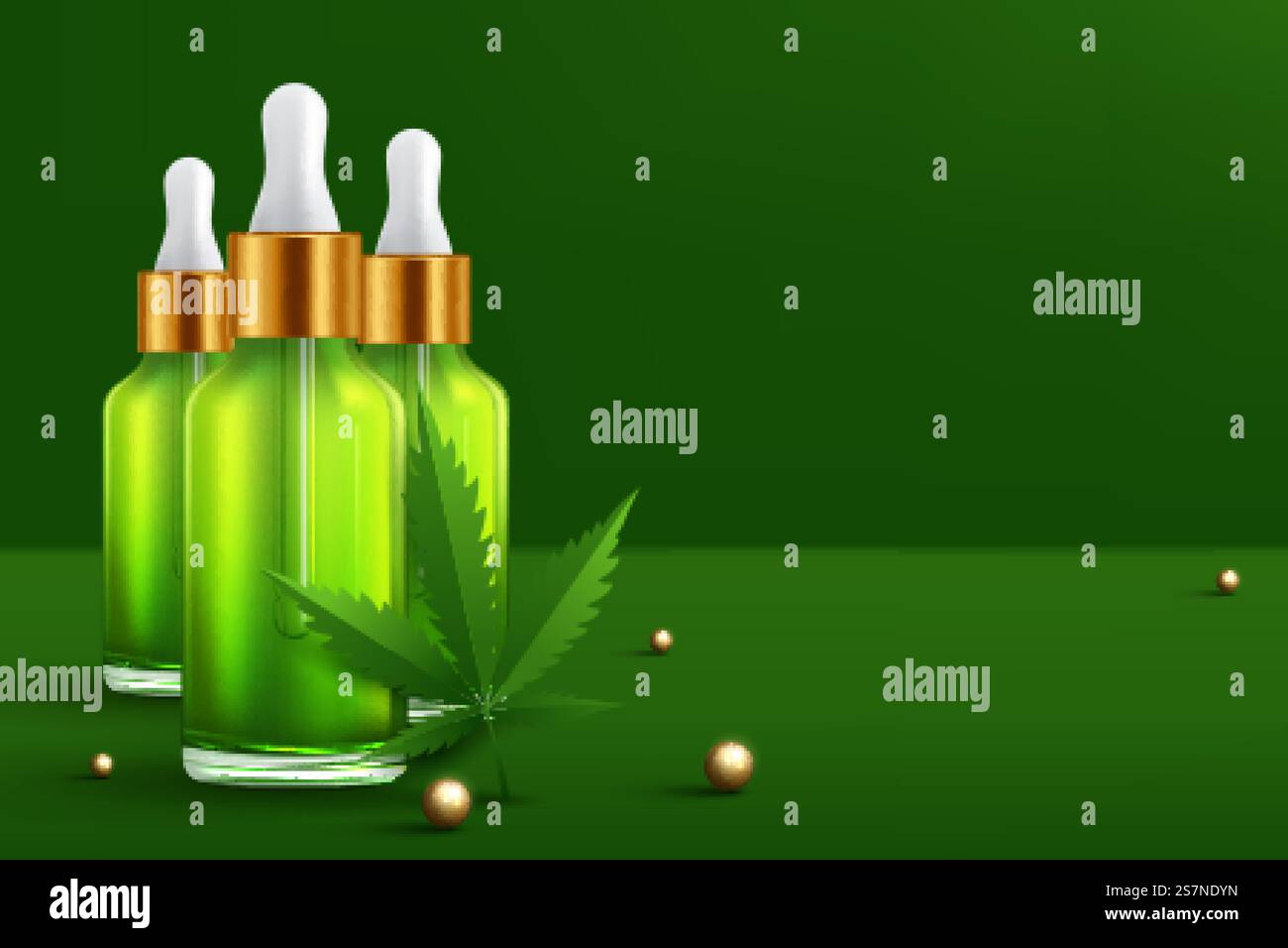 Marijuana and cannabis oil bottles vector Stock Vector