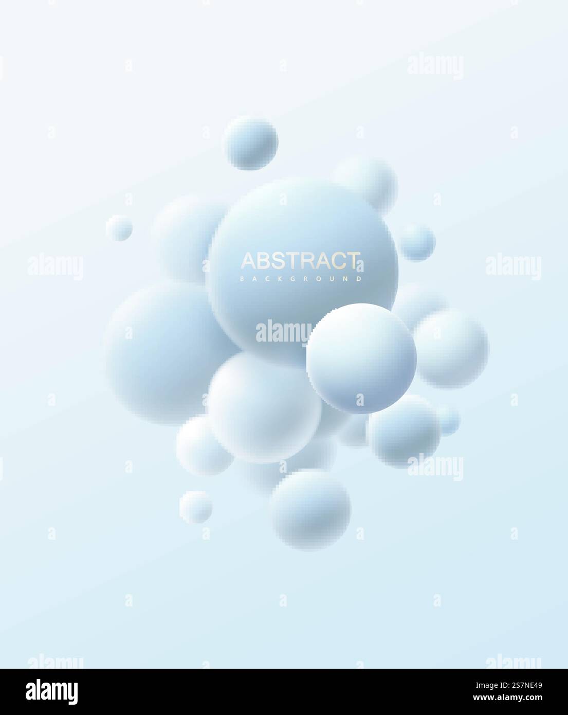 Abstract composition with white spheres cluster Stock Vector