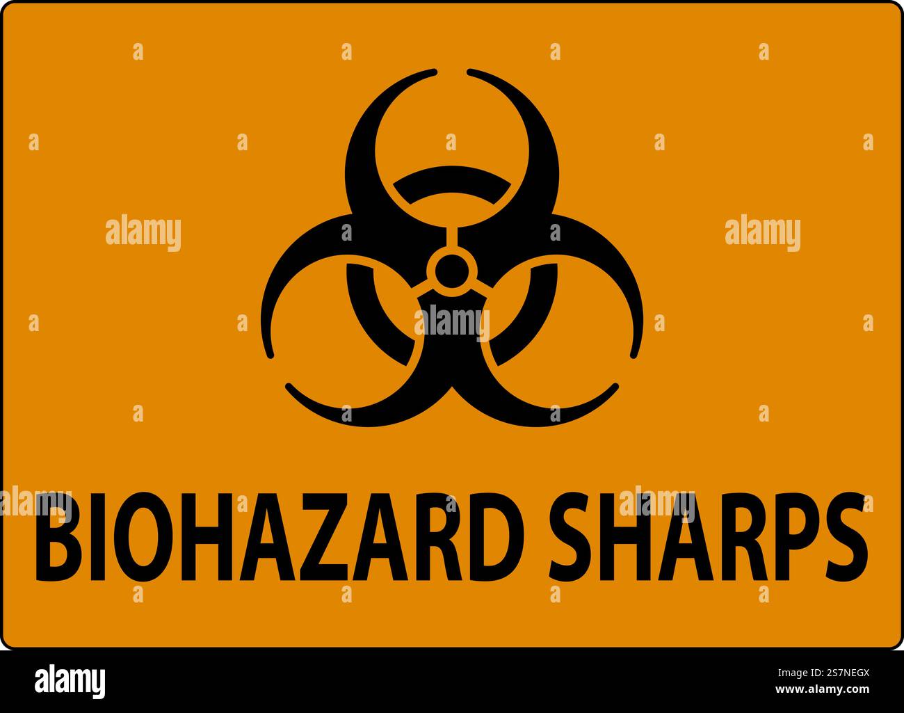 Warning Biohazard Label, Biohazard Sharps Stock Vector