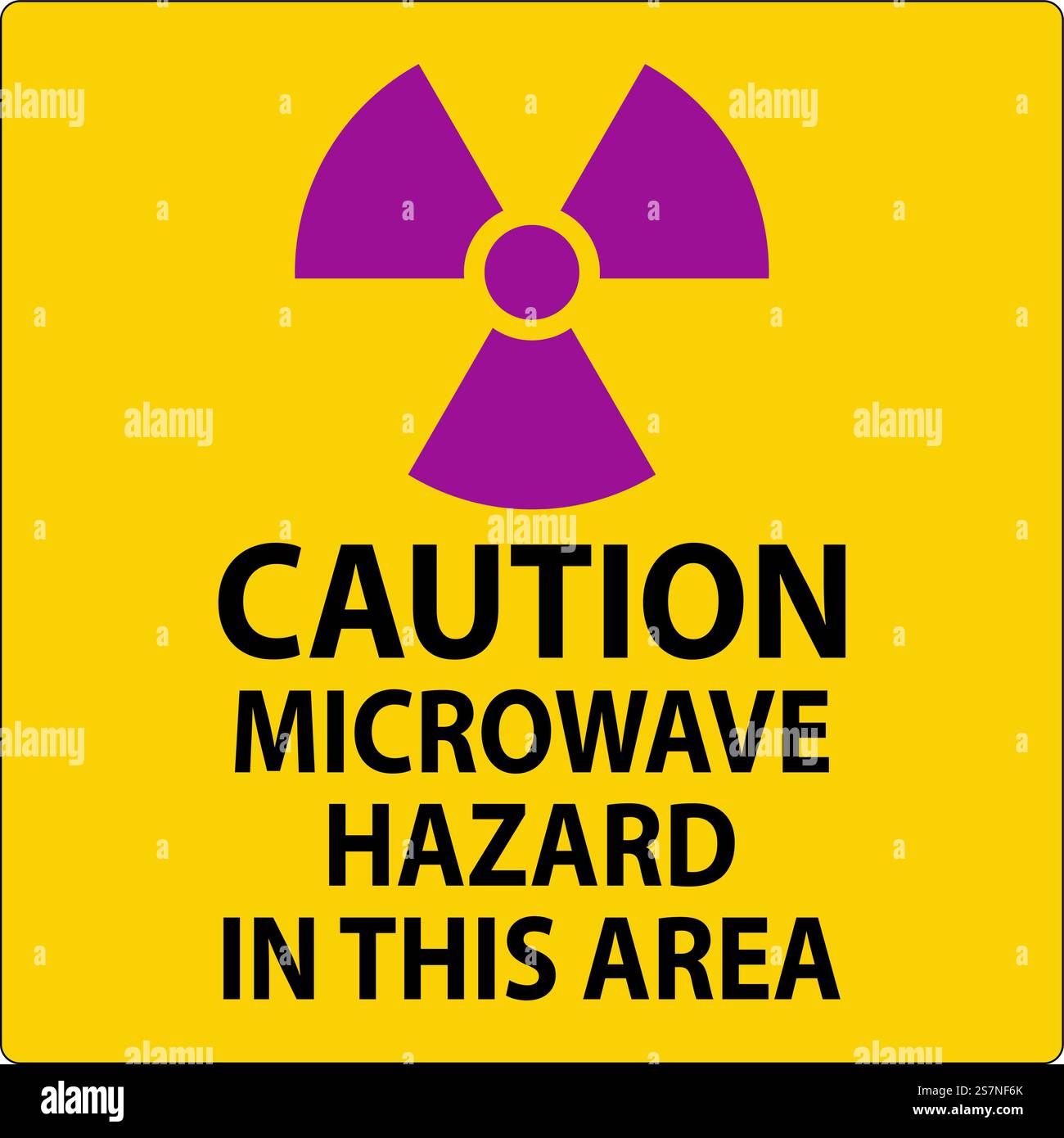 Caution Sign Microwave Hazard Area Stock Vector Image & Art - Alamy