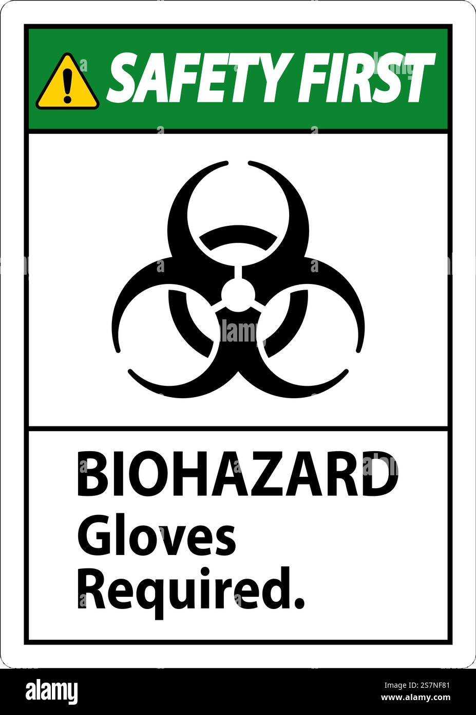 Biohazard Safety First Label Biohazard Gloves Required Stock Vector ...
