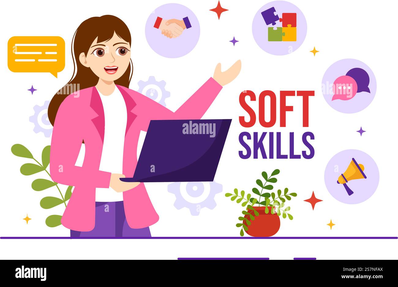 Soft Skills Vector Illustration of Office Workers Empathy ...