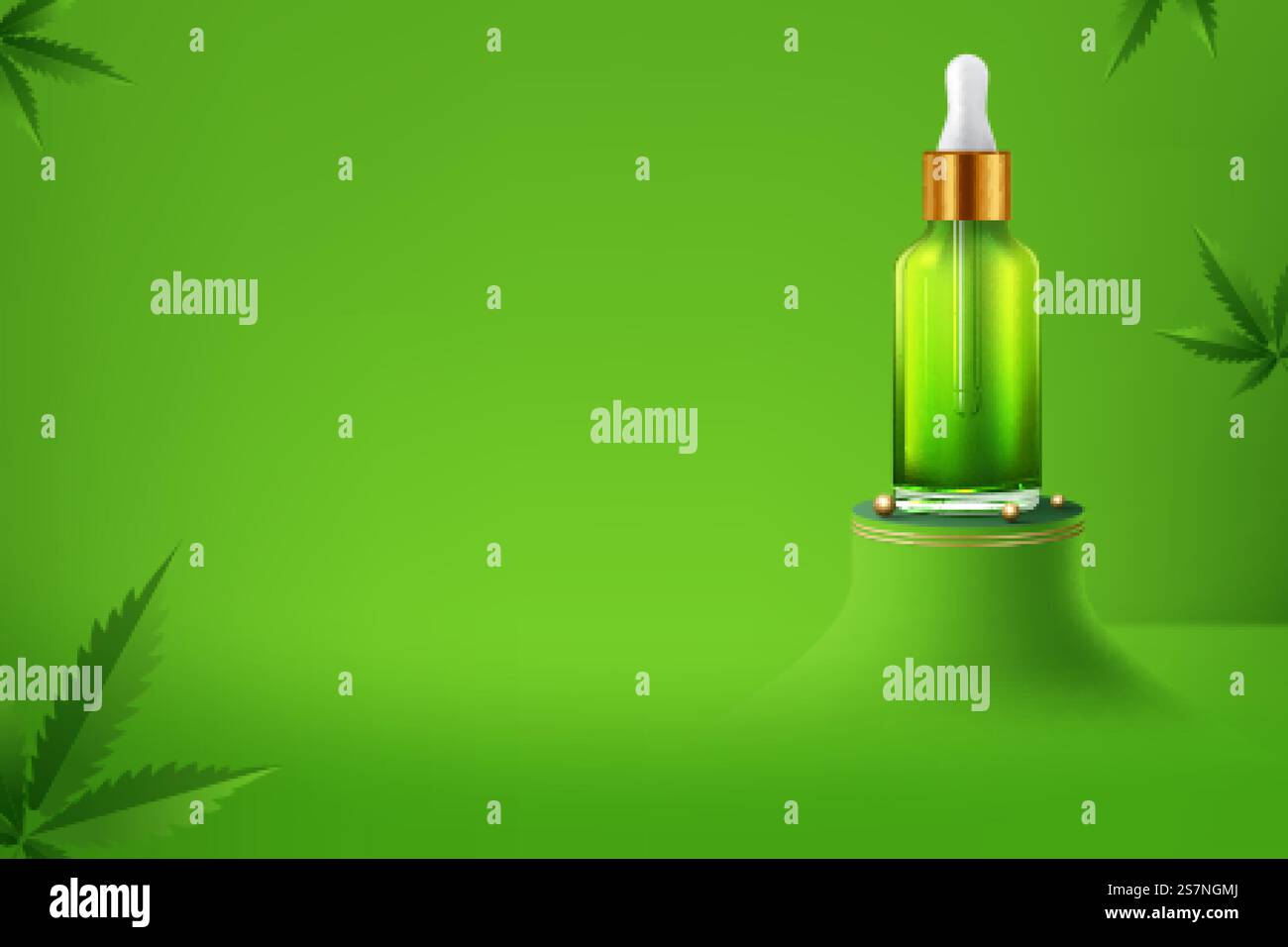 Marijuana and cannabis oil bottles vector Stock Vector