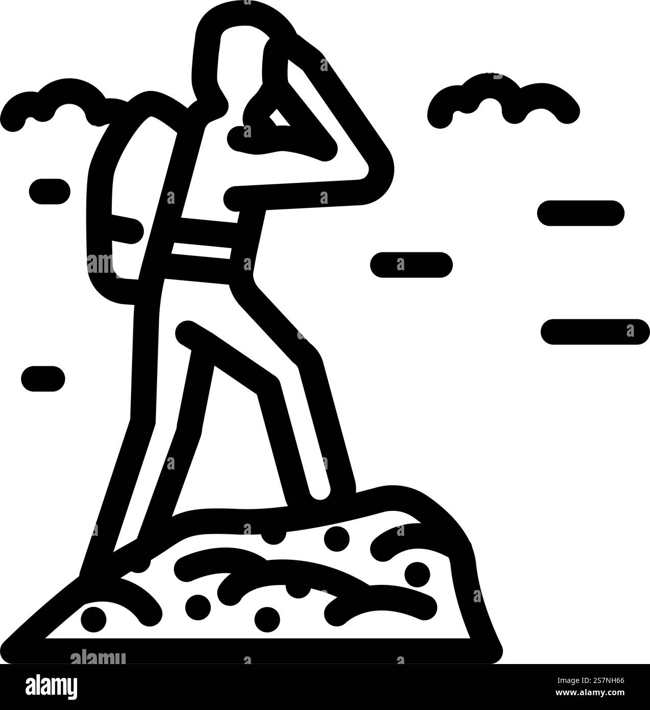 explore mountain adventure line icon vector. explore mountain adventure ...
