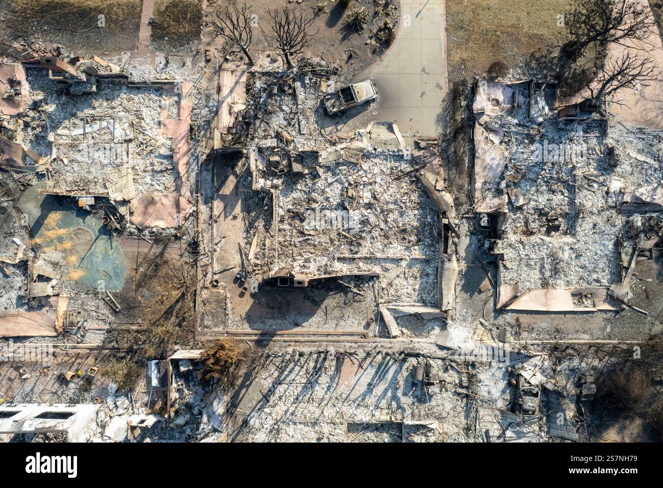 January 19, 2025, Altadena, California, USA: A drone captures ...