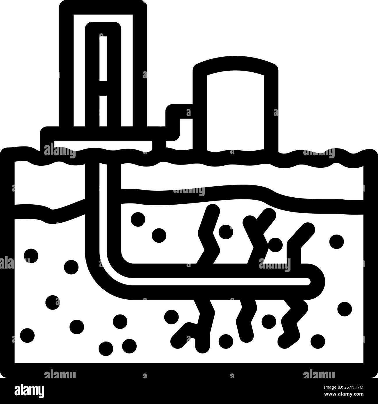 hydraulic fracturing petroleum engineer line icon vector. hydraulic ...