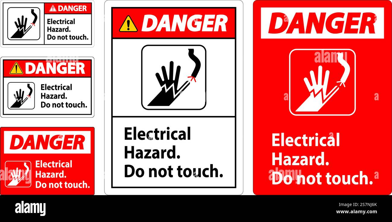 Danger Sign Electrical Hazard. Do Not Touch Stock Vector Image & Art ...