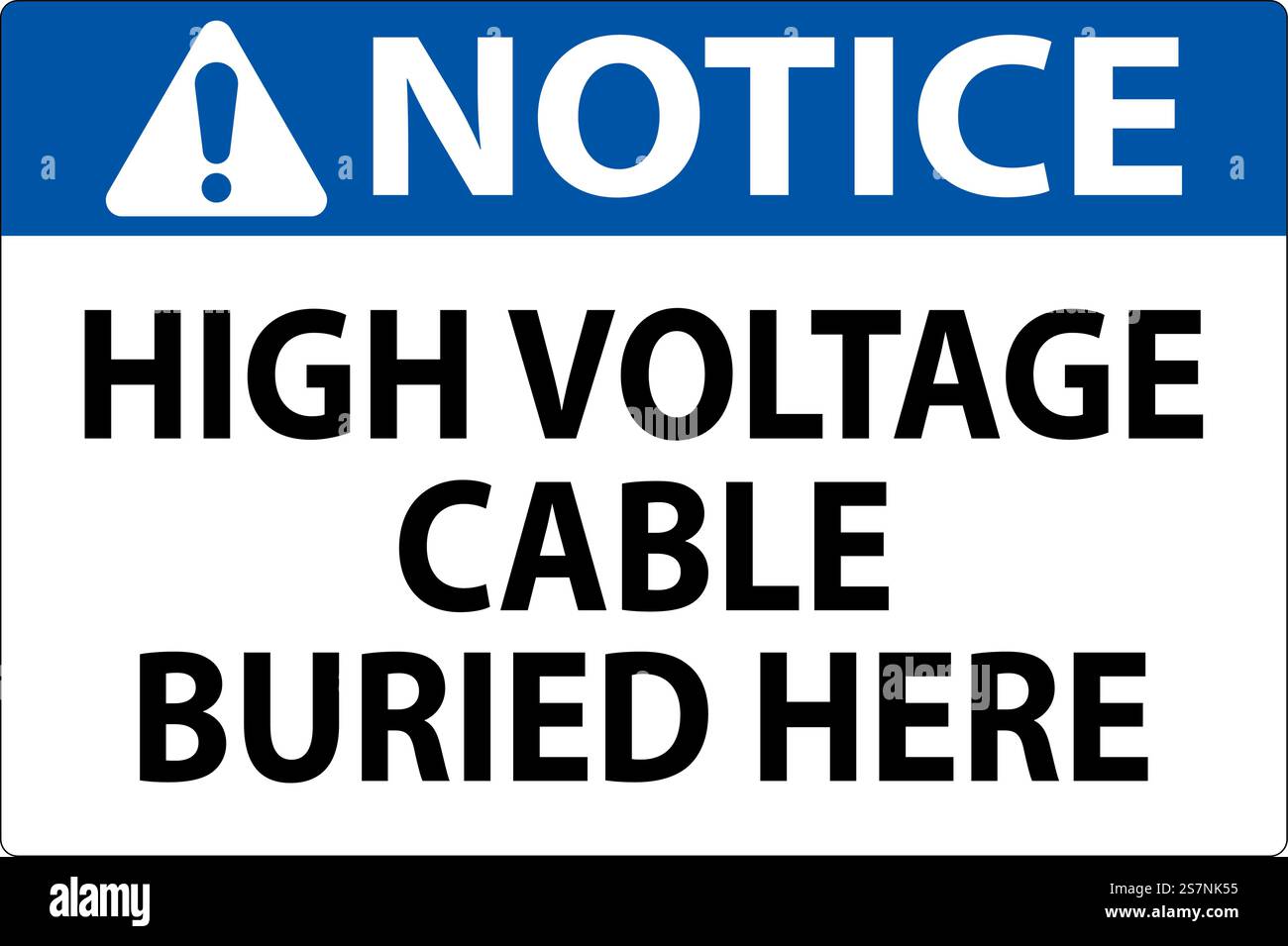Cable Wire Sign Notice Sign High Voltage Cable Buried Here On White Background Stock ...