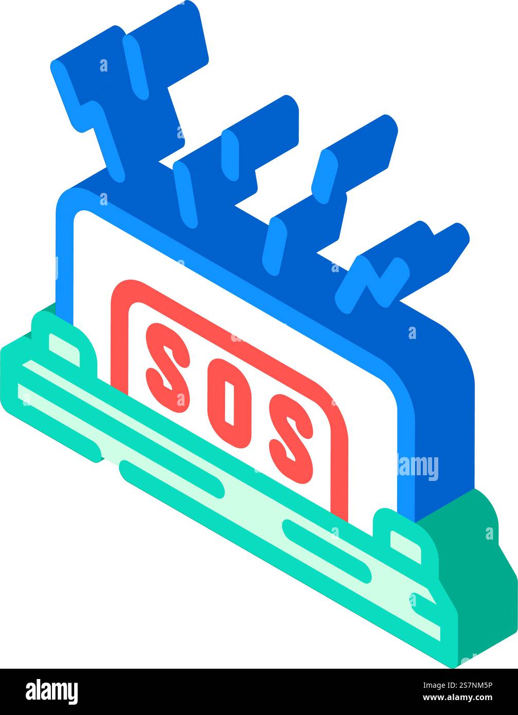 alert button isometric icon vector. alert button sign. isolated symbol ...