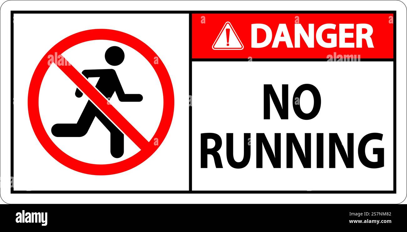 Prohibition Sign, No Running Symbol Stock Vector Image & Art - Alamy