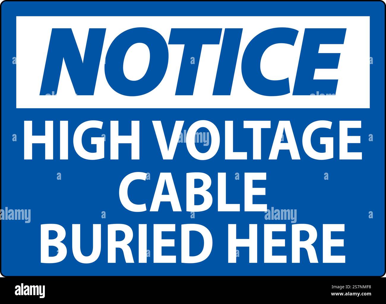 Cable Wire Sign Notice Sign High Voltage Cable Buried Here On White Background Stock ...