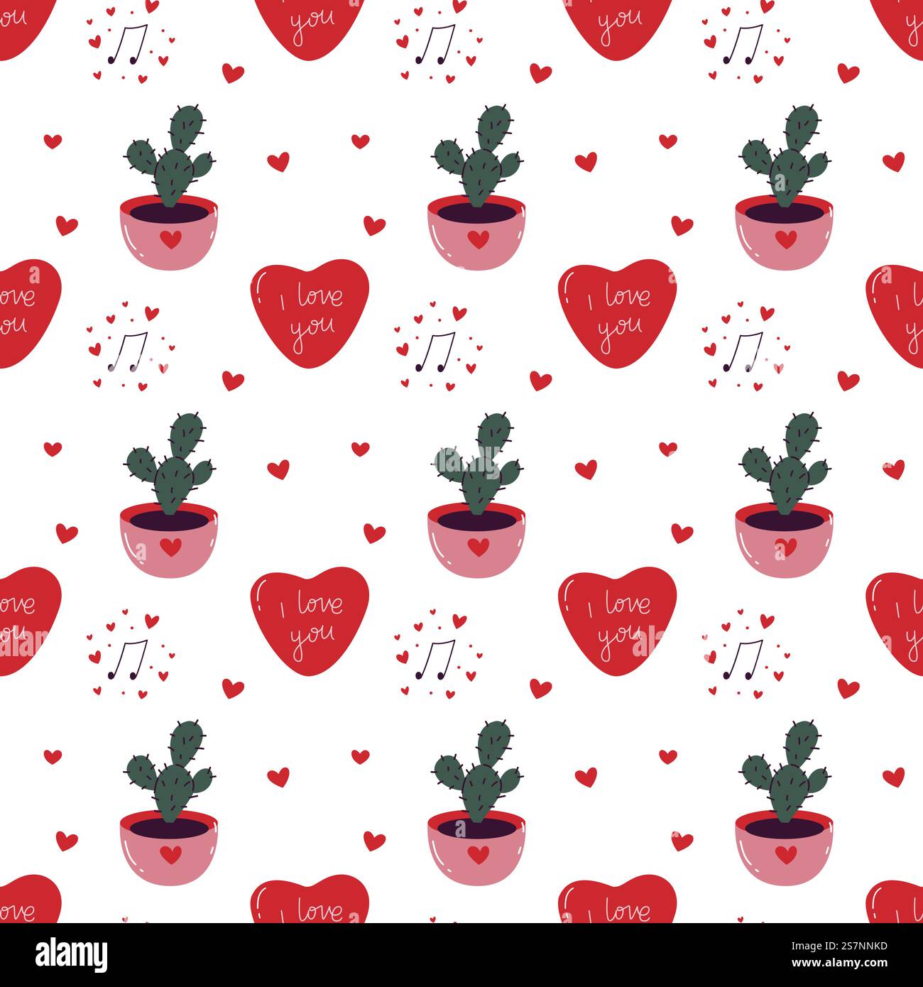 Saint Valentines Love-Themed Pattern Design Stock Vector