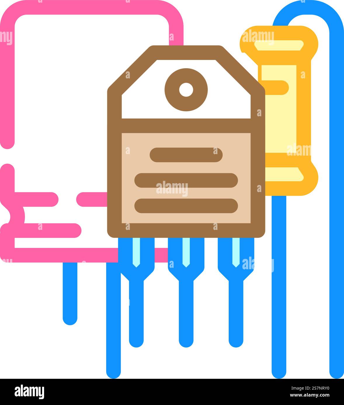 electronic components manufacturing engineer color icon vector. electronic components manufacturing engineer sign. isolated symbol illustration. electronic components manufacturing engineer color icon vector illustration Stock Vector