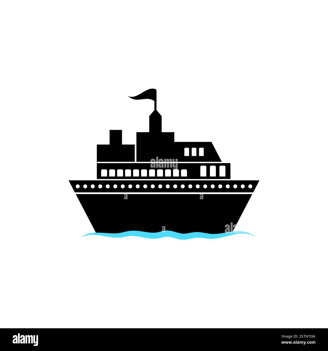 Cruise ship Logo icon Template vector flat design Stock Vector Image ...