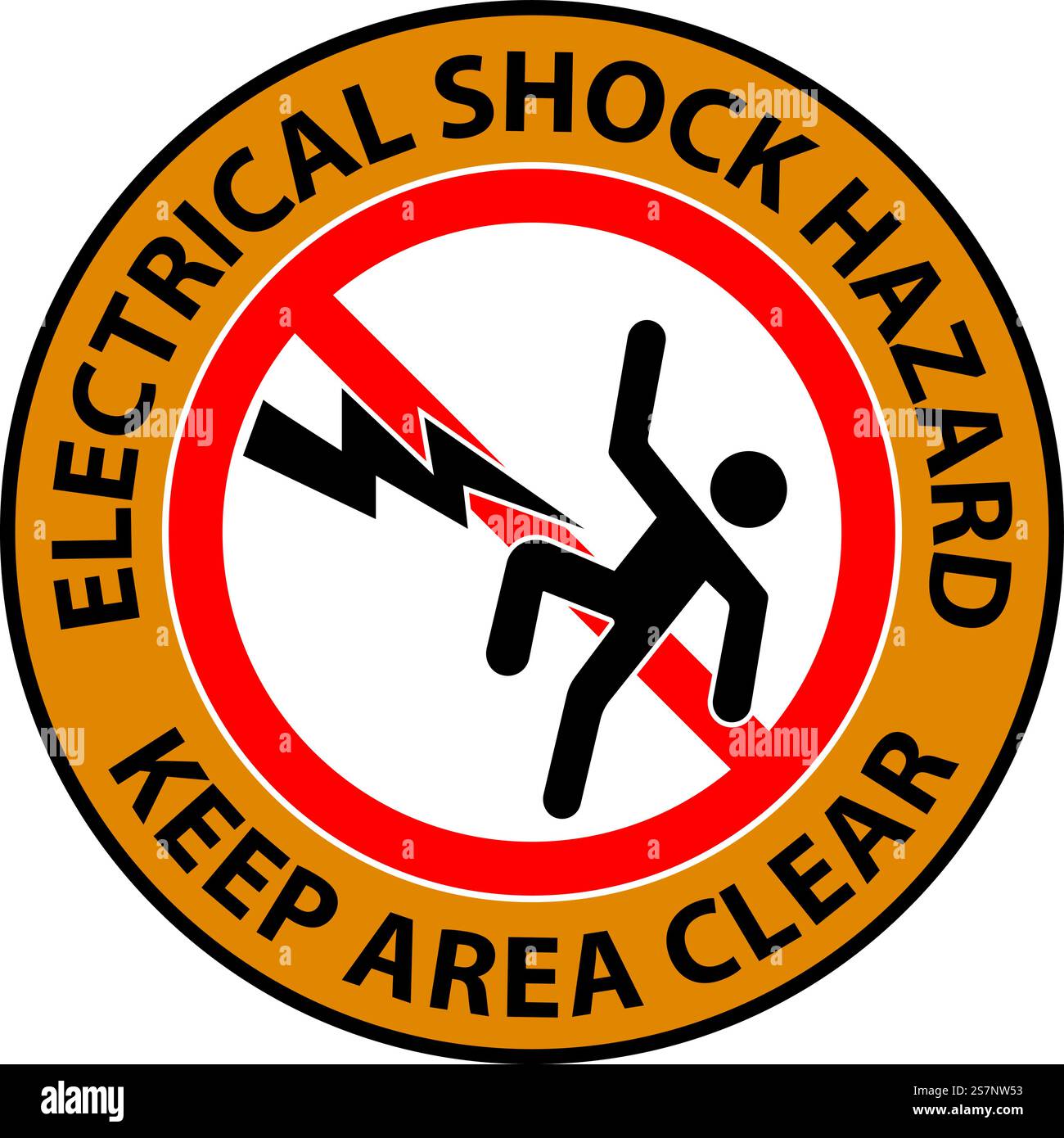 Floor Sign Electrical Shock Hazard - Keep Area Clear Stock Vector