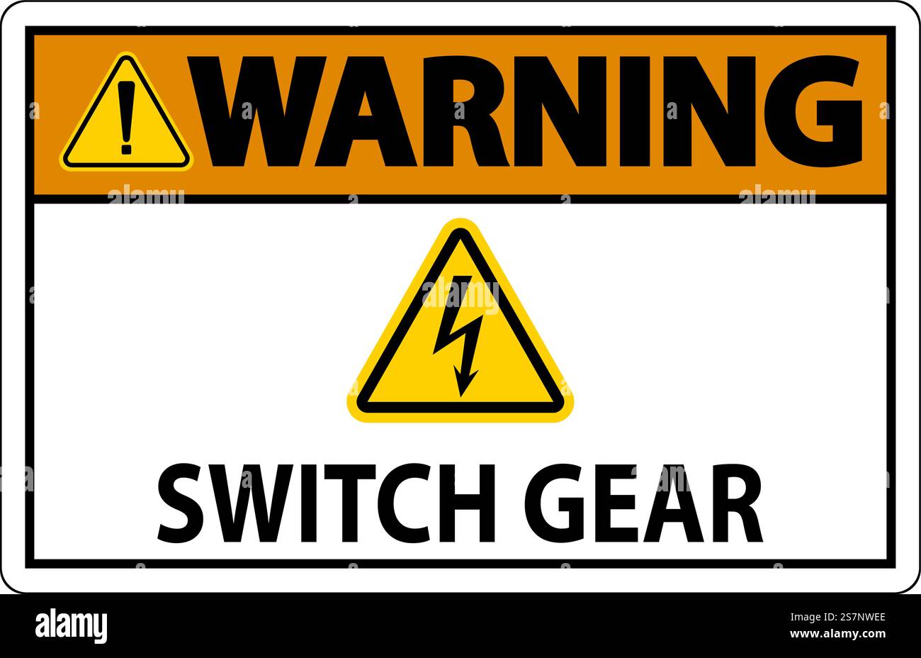 Warning Sign, Switch Gear Sign Stock Vector