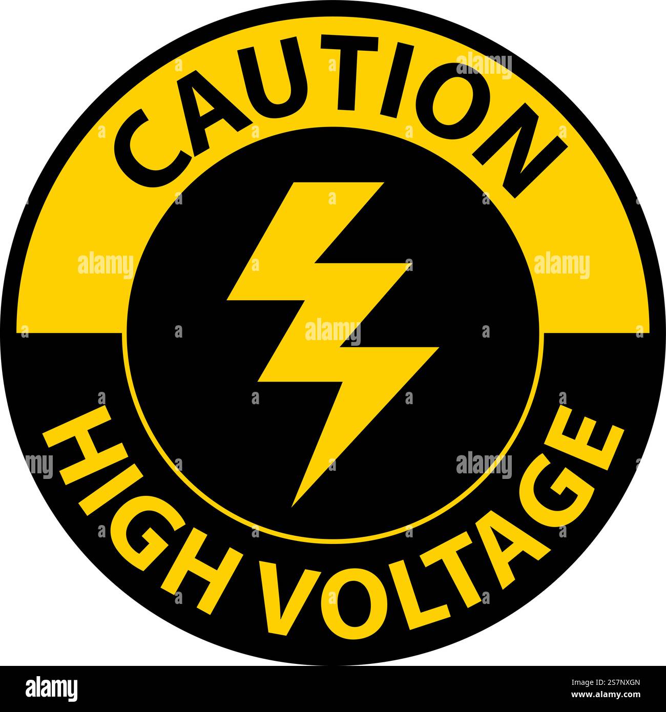 Floor Sign, Caution High Voltage Stock Vector