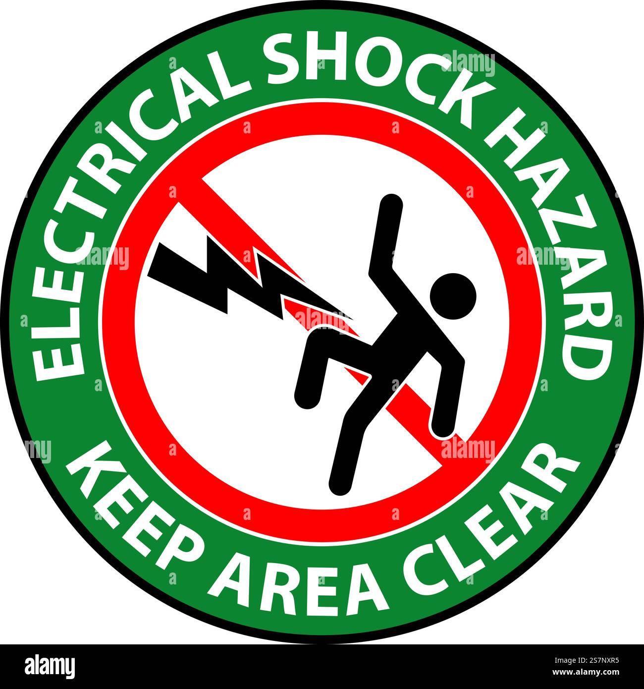 Floor Sign Electrical Shock Hazard - Keep Area Clear Stock Vector