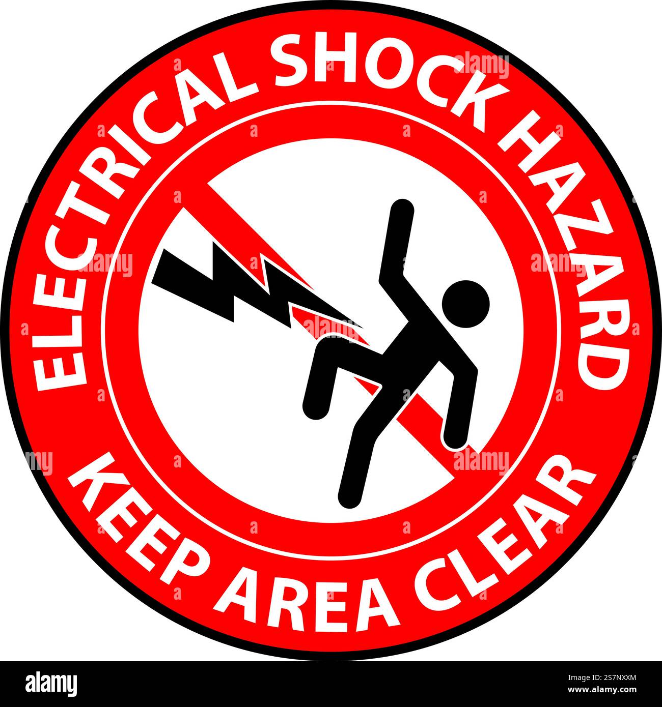 Floor Sign Electrical Shock Hazard - Keep Area Clear Stock Vector