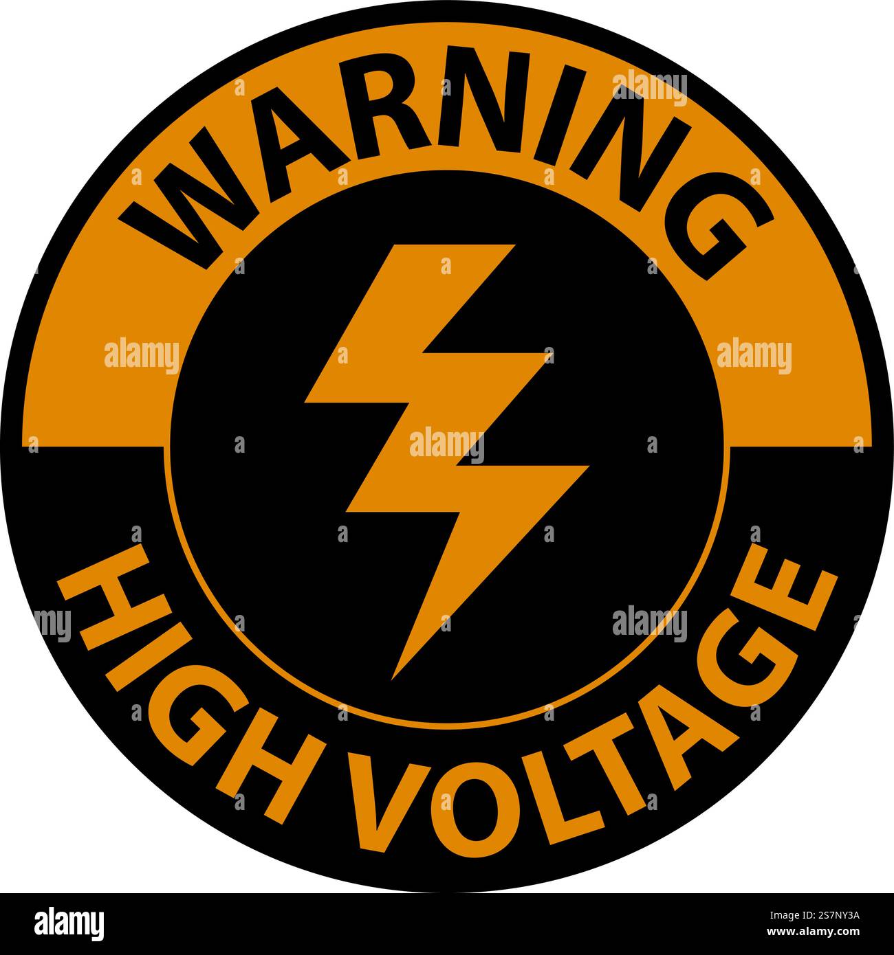 Floor Sign, Warning High Voltage Stock Vector