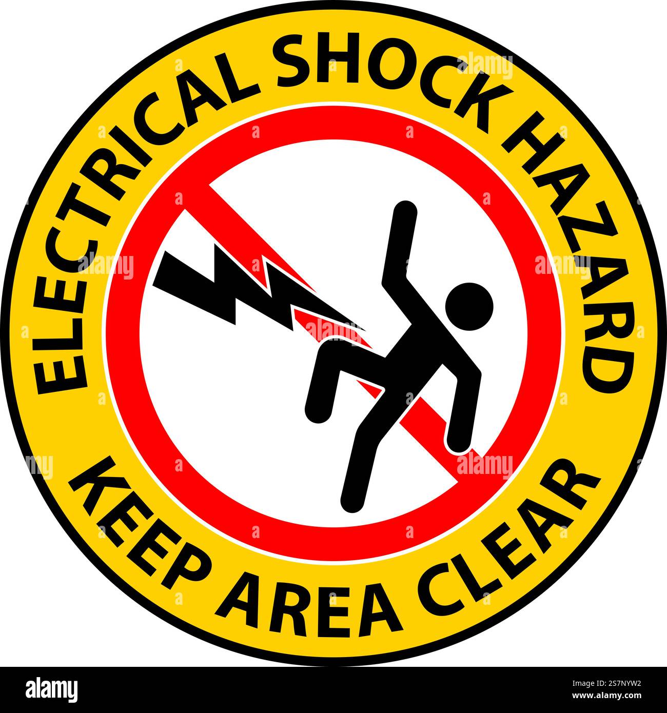 Floor Sign Electrical Shock Hazard - Keep Area Clear Stock Vector