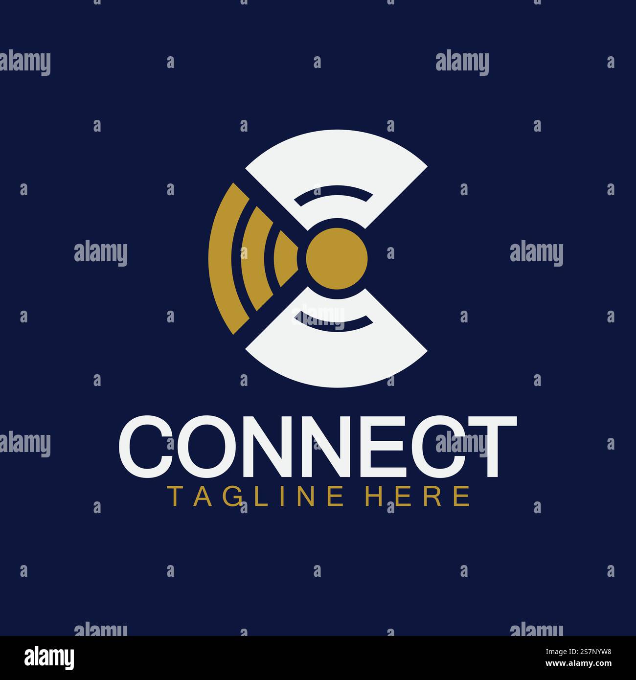 Letter c connection logo with signal design vector illustration Stock ...