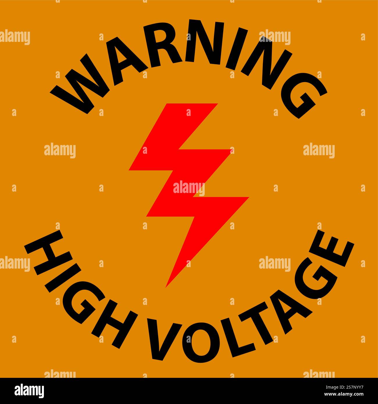 Floor Sign, Warning High Voltage Stock Vector