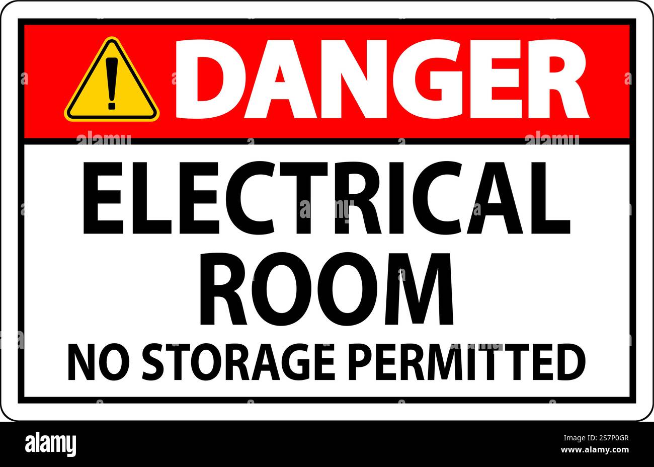 Danger Sign Electrical Room, No Storage Permitted Stock Vector