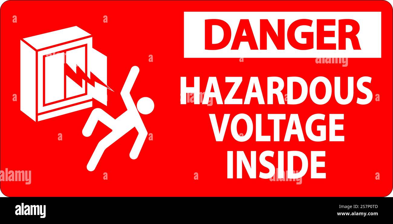 Danger Sign Hazardous Voltage Inside Stock Vector