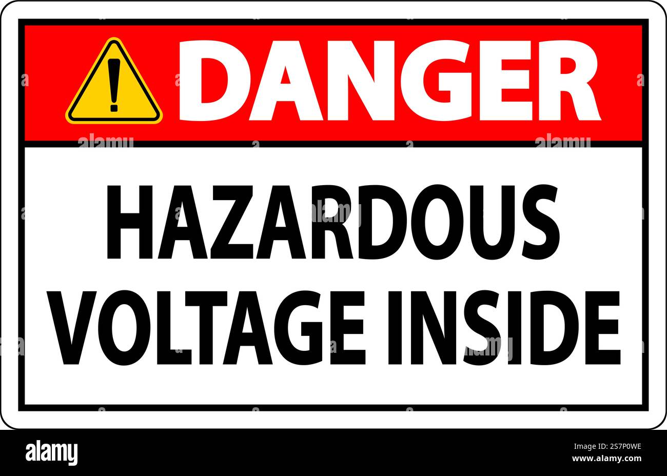 Danger Sign Hazardous Voltage Inside Stock Vector