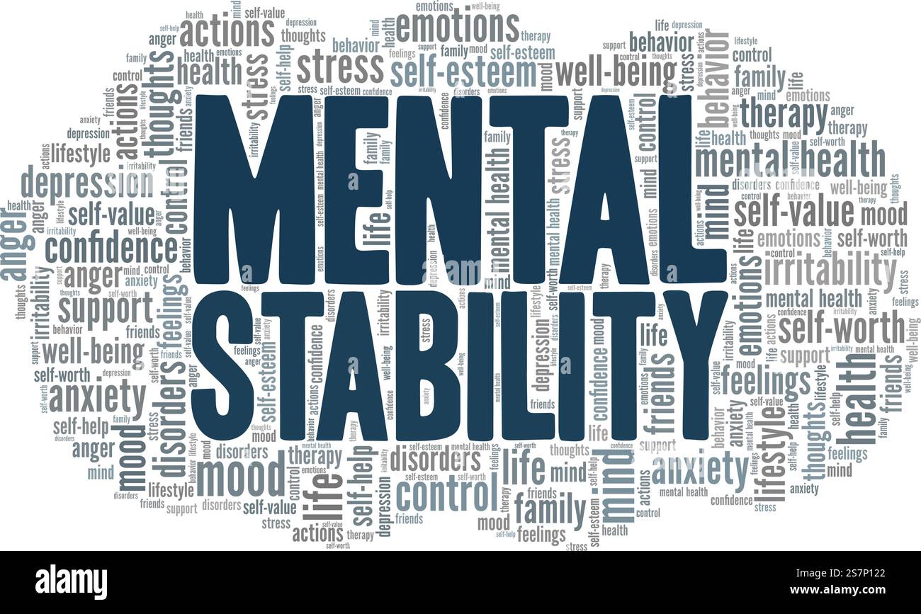 Mental Stability conceptual vector illustration word cloud isolated on ...