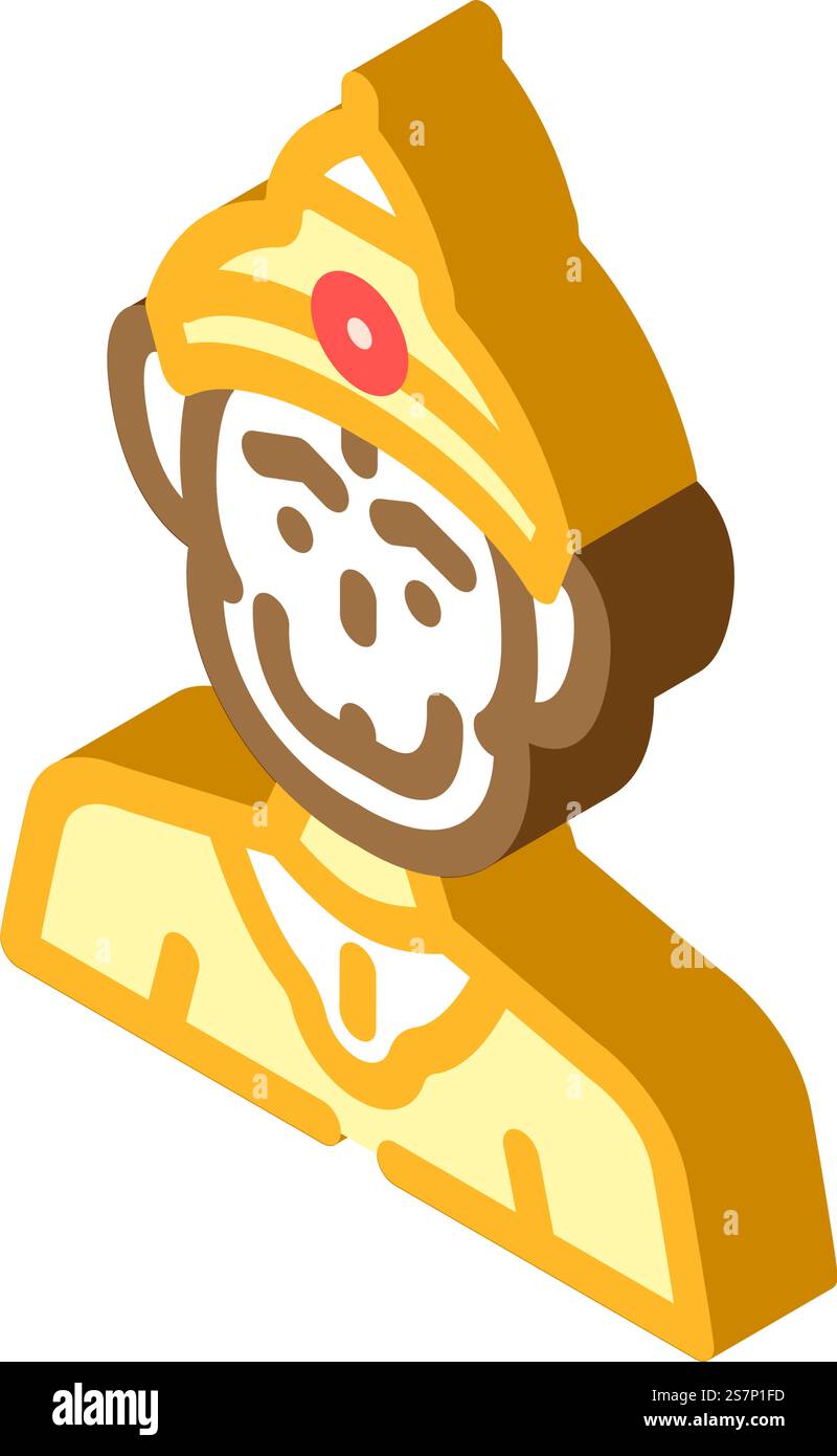 hanuman hinduism religion isometric icon vector. hanuman hinduism ...