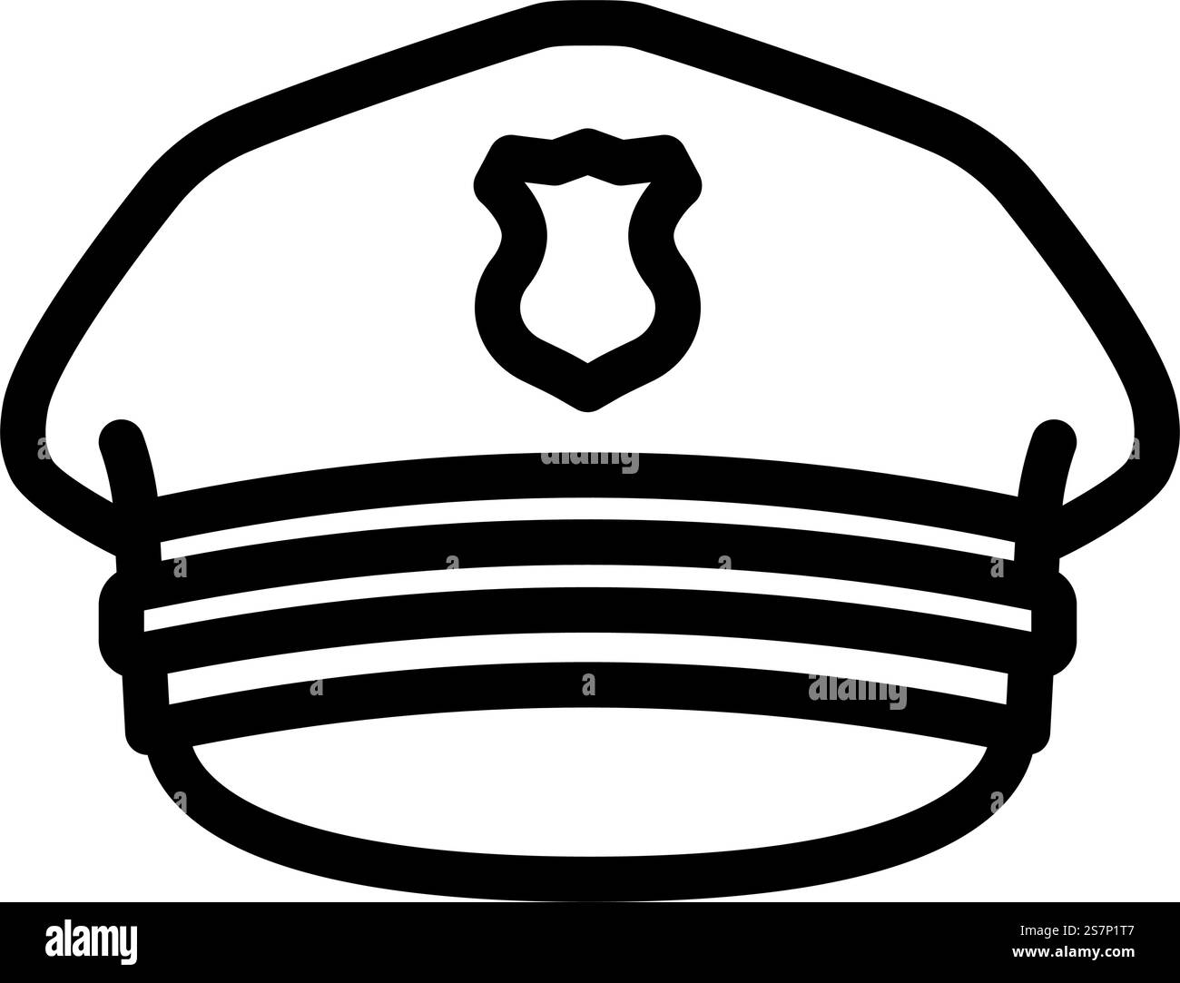 police hat cap line icon vector. police hat cap sign. isolated contour ...