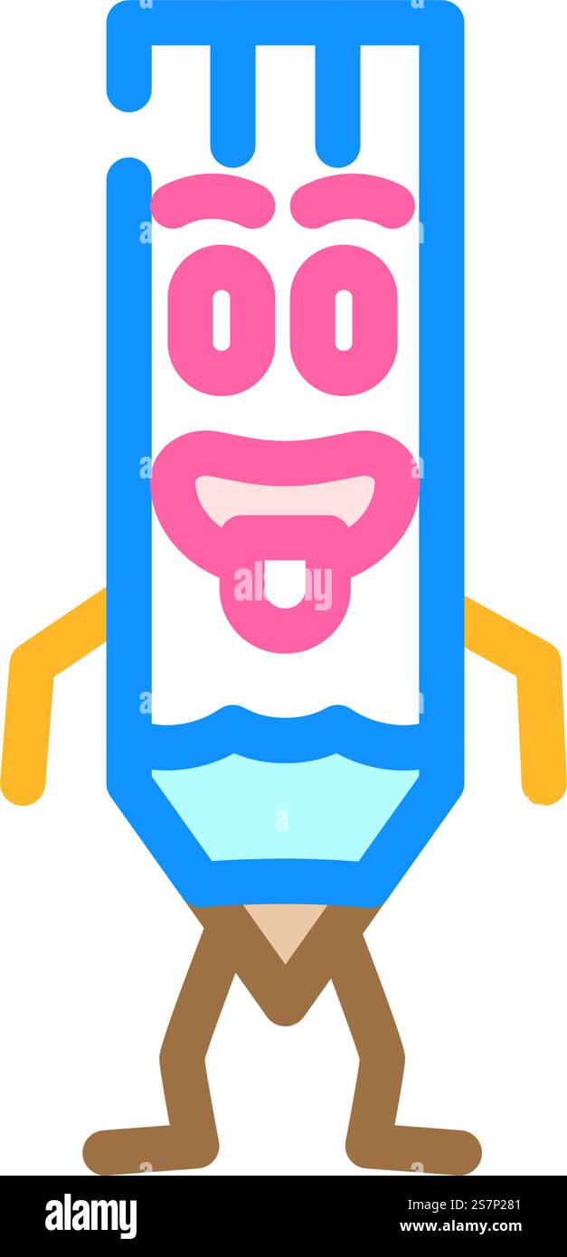 work pen character color icon vector. work pen character sign. isolated ...
