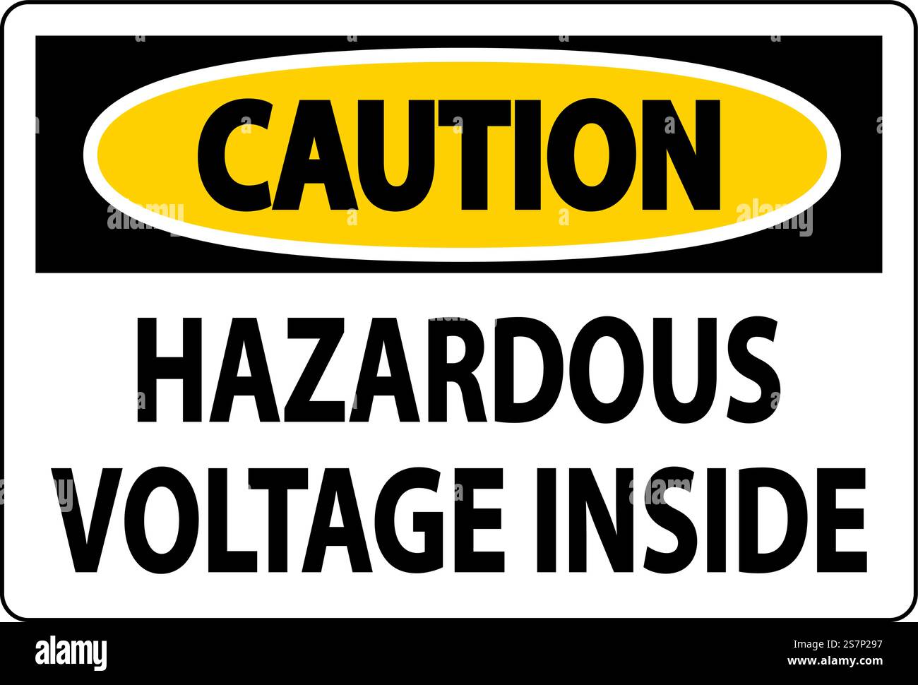 Caution Sign Hazardous Voltage Inside Stock Vector
