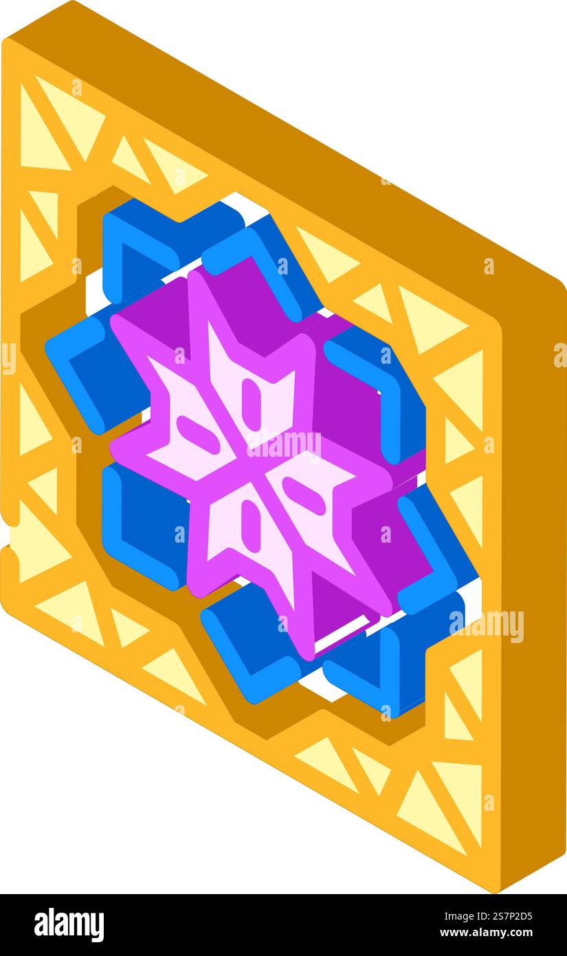islamic geometric pattern isometric icon vector. islamic geometric ...