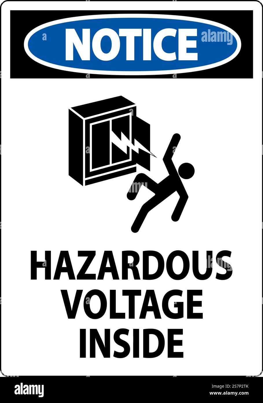 Notice Sign Hazardous Voltage Inside Stock Vector