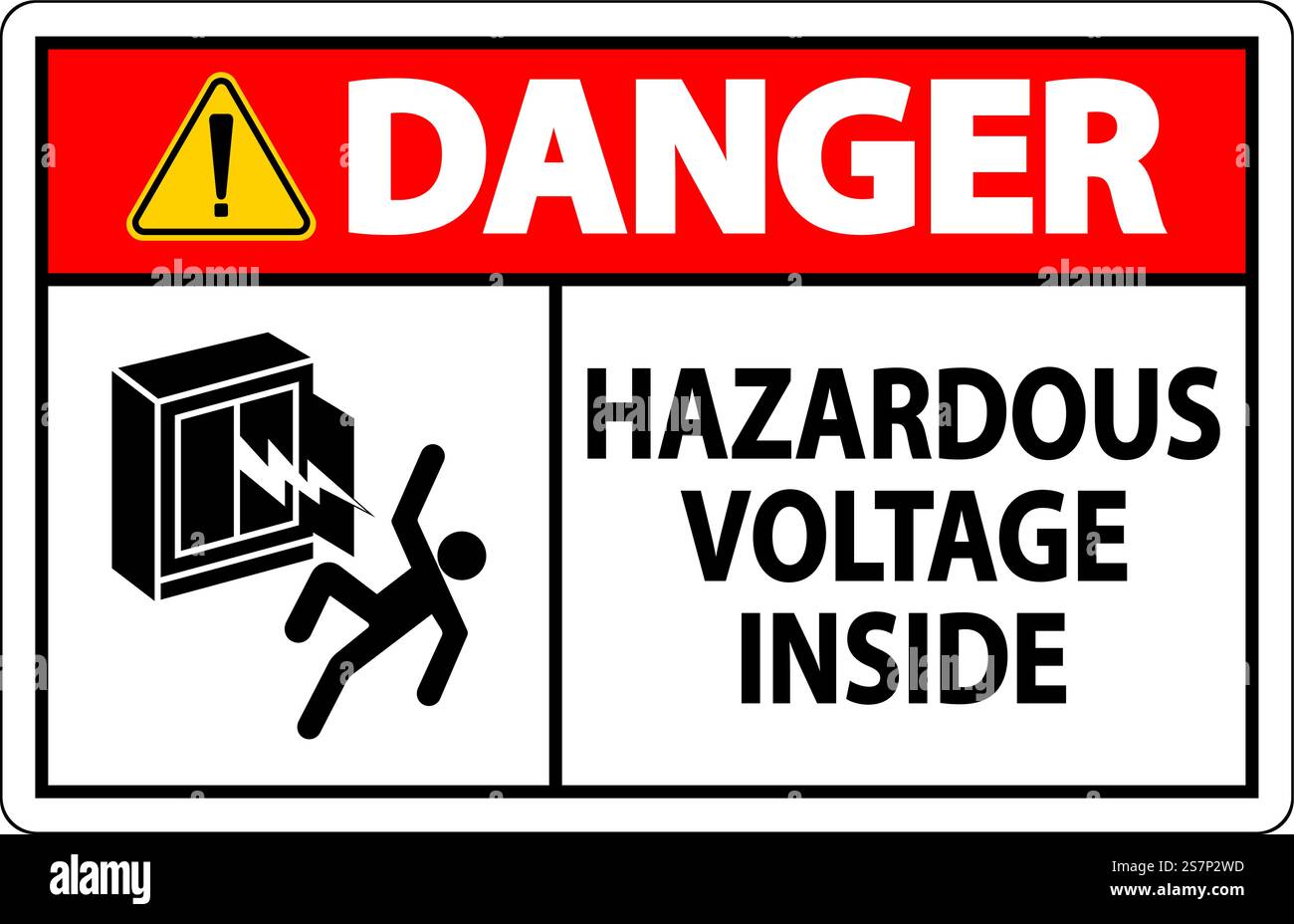Danger Sign Hazardous Voltage Inside Stock Vector