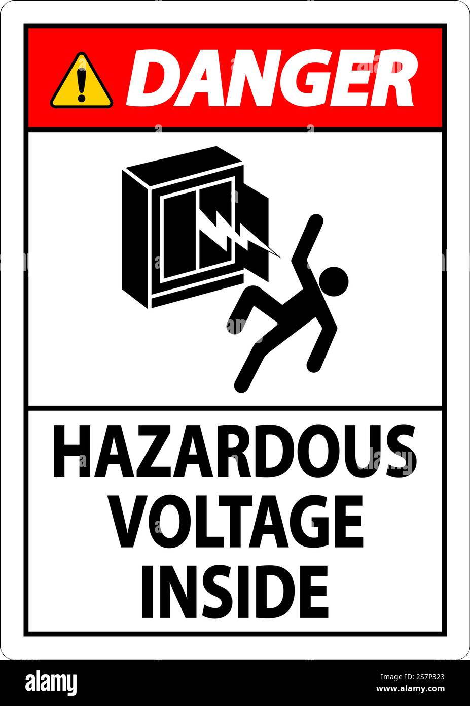 Danger Sign Hazardous Voltage Inside Stock Vector