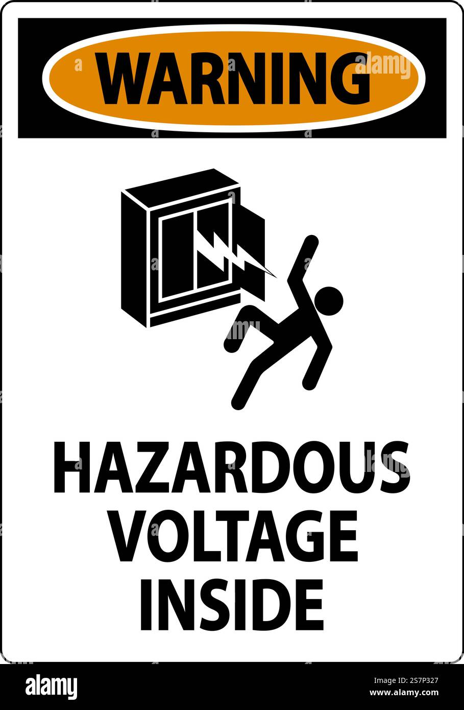 Warning Sign Hazardous Voltage Inside Stock Vector