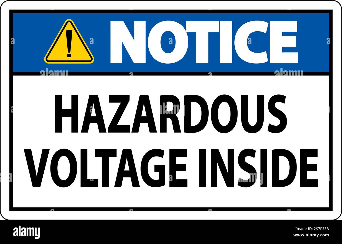 Notice Sign Hazardous Voltage Inside Stock Vector