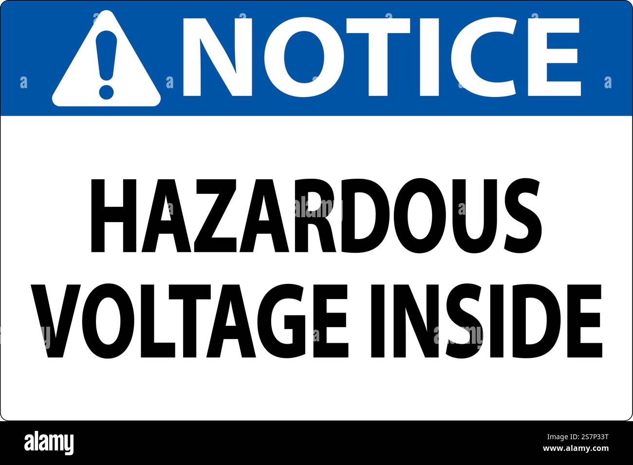 Notice Sign Hazardous Voltage Inside Stock Vector