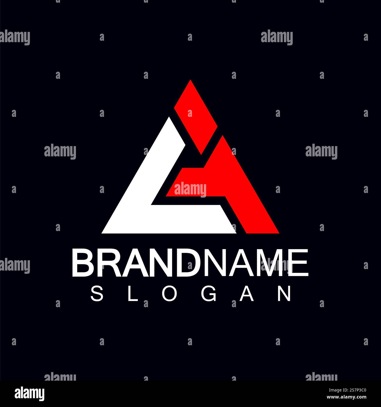 Creative letter LA triangle shape monogram logo Stock Vector