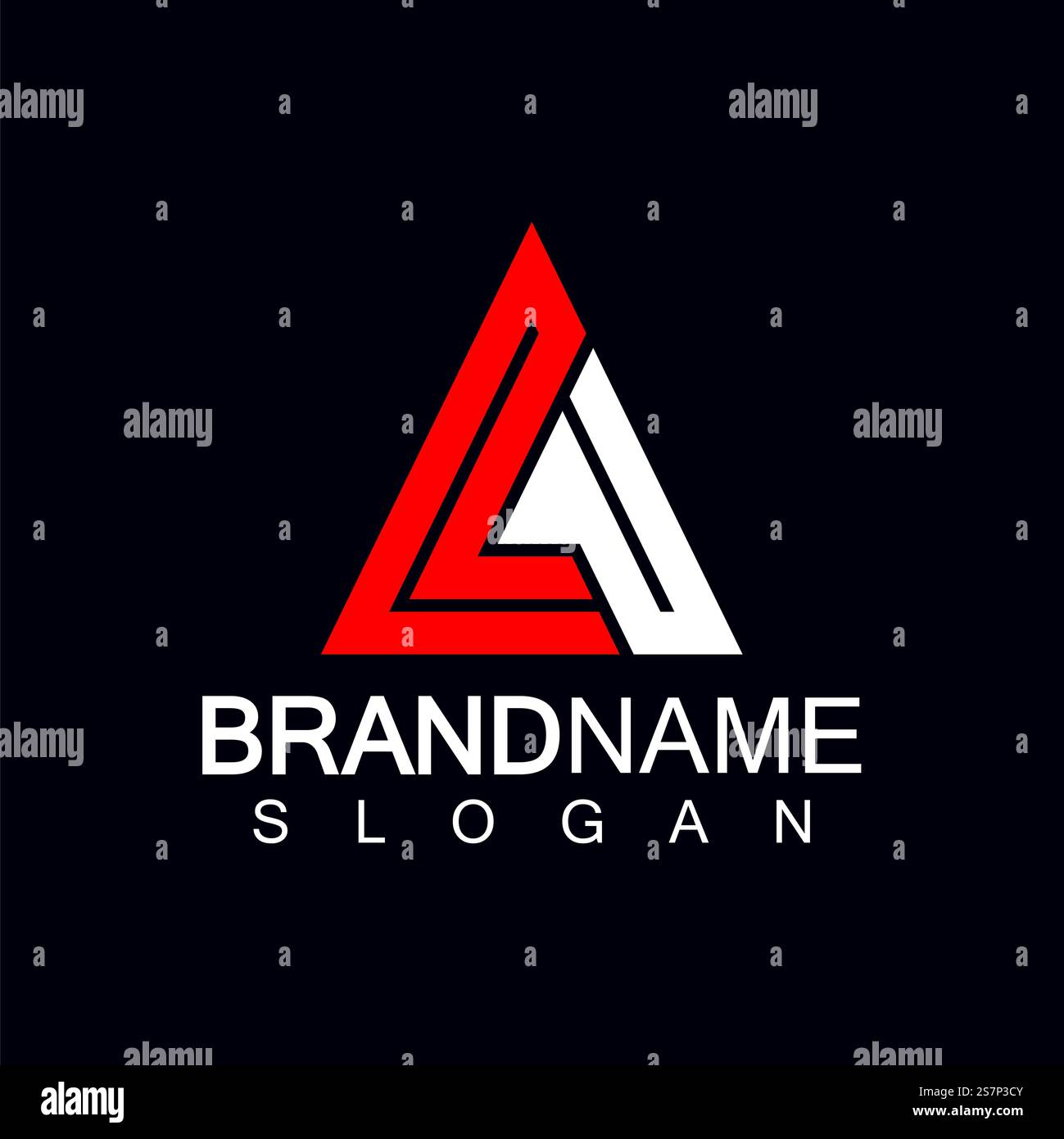 Creative letter LA triangle shape monogram logo Stock Vector Image ...